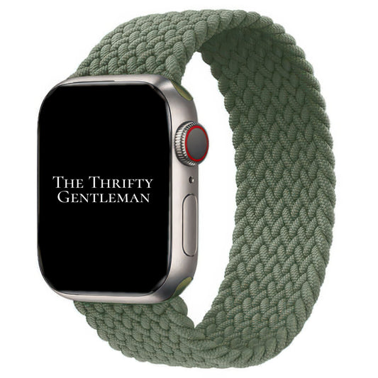 Braided Elastic Watch Band For Apple Watch in Army Green The Thrifty Gentleman