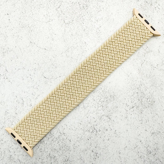 Braided Elastic Watch Band For Apple Watch in Beige 1