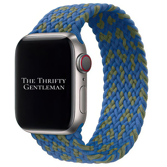 Braided Elastic Watch Band For Apple Watch in Blue Green The Thrifty Gentleman