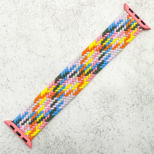 Braided Elastic Watch Band For Apple Watch in Pastel Rainbow 1