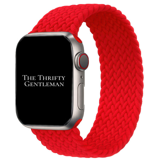Braided Elastic Watch Band For Apple Watch in Racing Red The Thrifty Gentleman