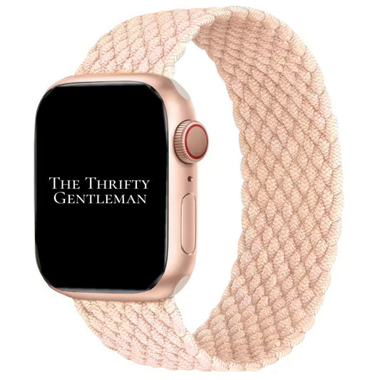 Braided Elastic Watch Band For Apple Watch in Starlight Pink Sand The Thrifty Gentleman