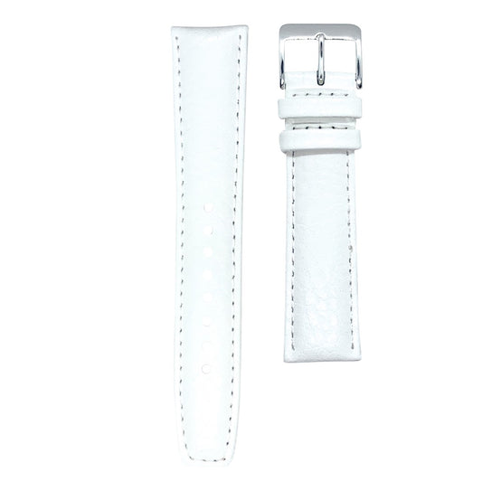Buffalo Grain Genuine Leather Watch Strap White 1