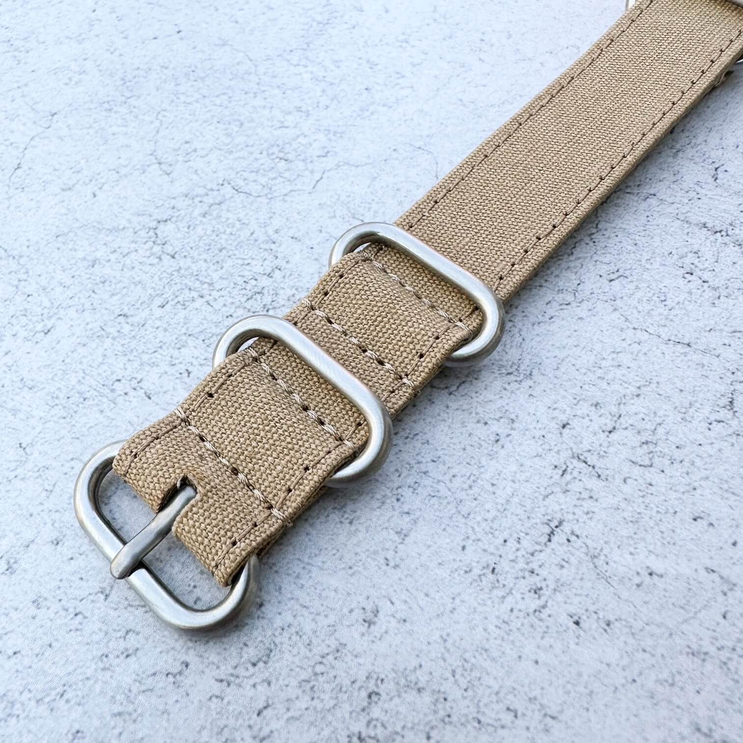 canvas nato watch strap beige 3