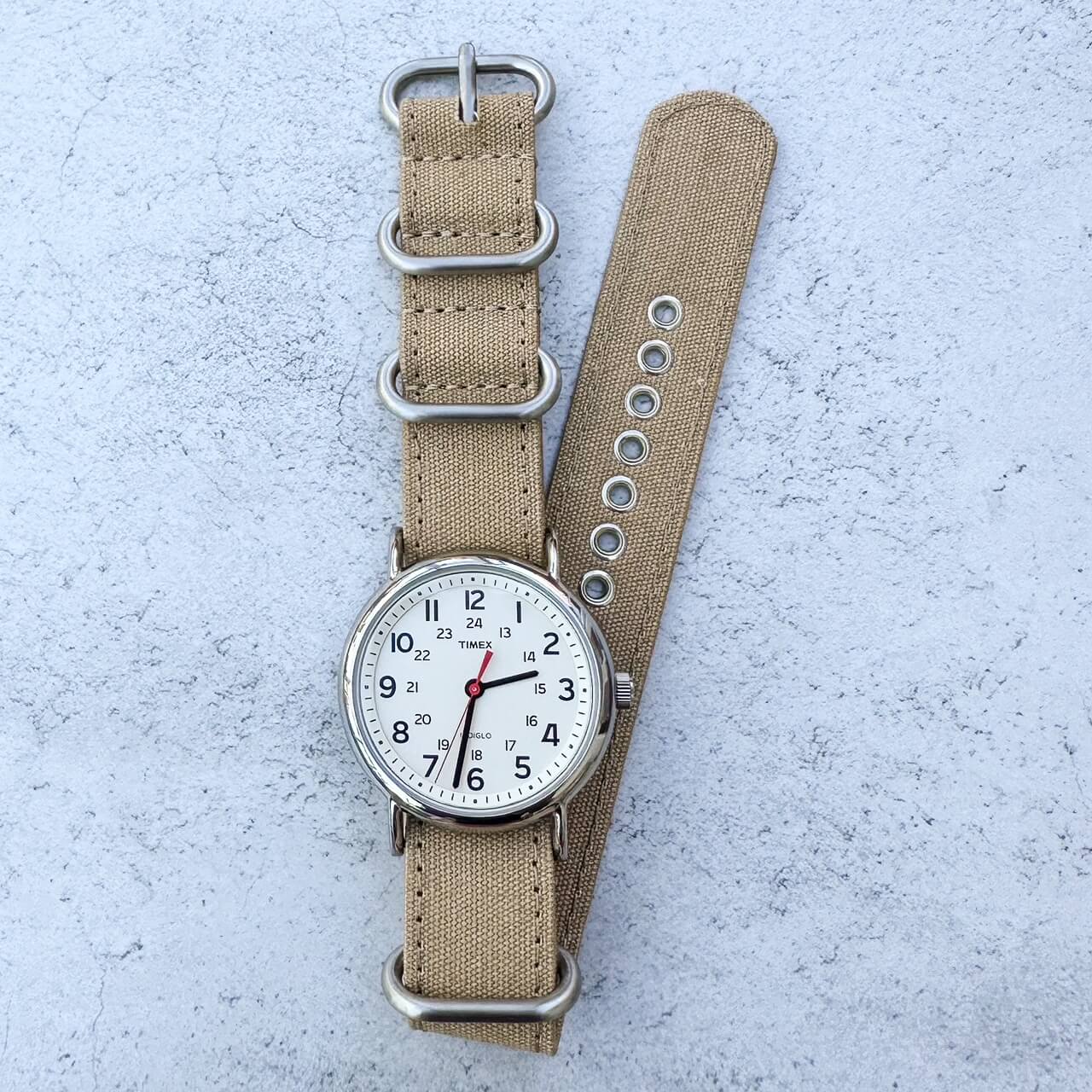 canvas nato watch strap beige 5