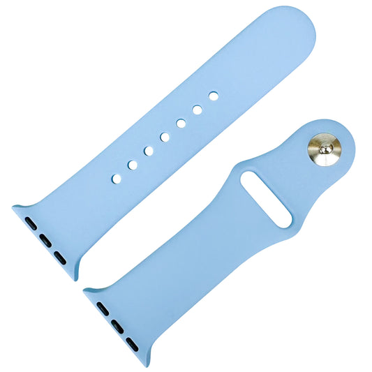 Classic Silicone Strap For Apple Watch In Cloudy Blue From The Thrifty Gentleman