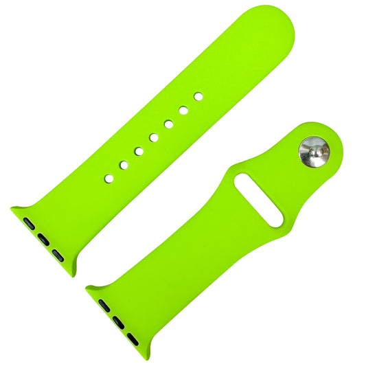 Classic Silicone Strap For Apple Watch In Electric Green From The Thrifty Gentleman