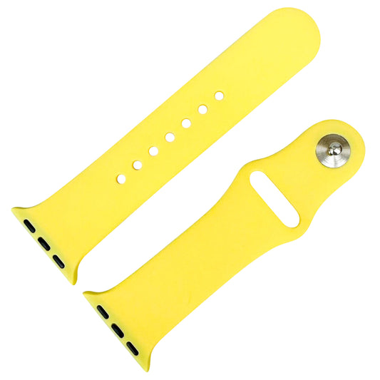 Classic Silicone Strap For Apple Watch In Grapefruit Yellow From The Thrifty Gentleman