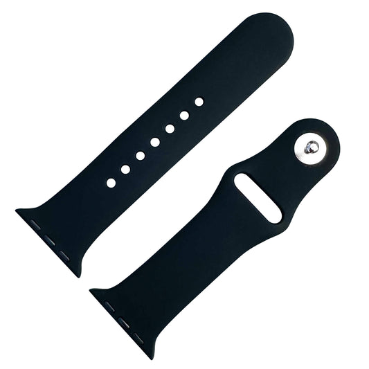 Classic Silicone Strap For Apple Watch In Jet Black From The Thrifty Gentleman