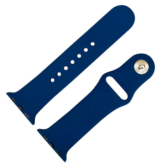 Classic Silicone Strap For Apple Watch In Ocean Blue From The Thrifty Gentleman