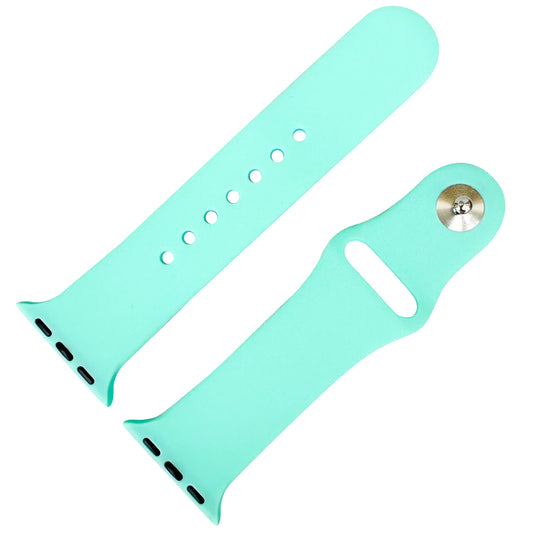 Classic Silicone Strap For Apple Watch In Paradise Aqua Green From The Thrifty Gentleman