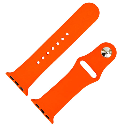 Classic Silicone Strap For Apple Watch In Tangerine Orange From The Thrifty Gentleman