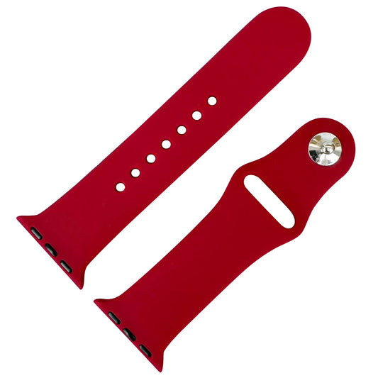 Classic Silicone Strap For Apple Watch In Wine Red From The Thrifty Gentleman