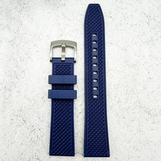 Crosshatch FKM Rubber Watch Strap Dark Blue 1