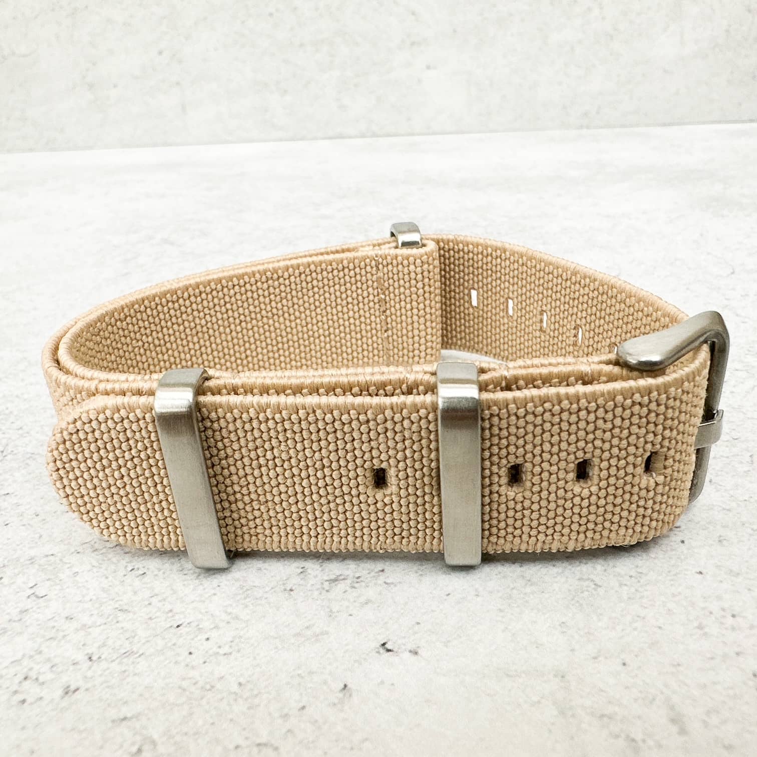 Elastic NATO Watch Strap Beige 2