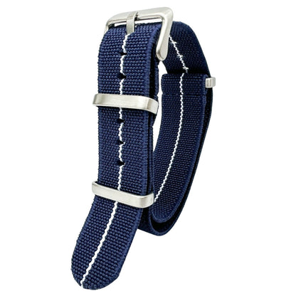 Elastic NATO Watch Strap Blue White 1