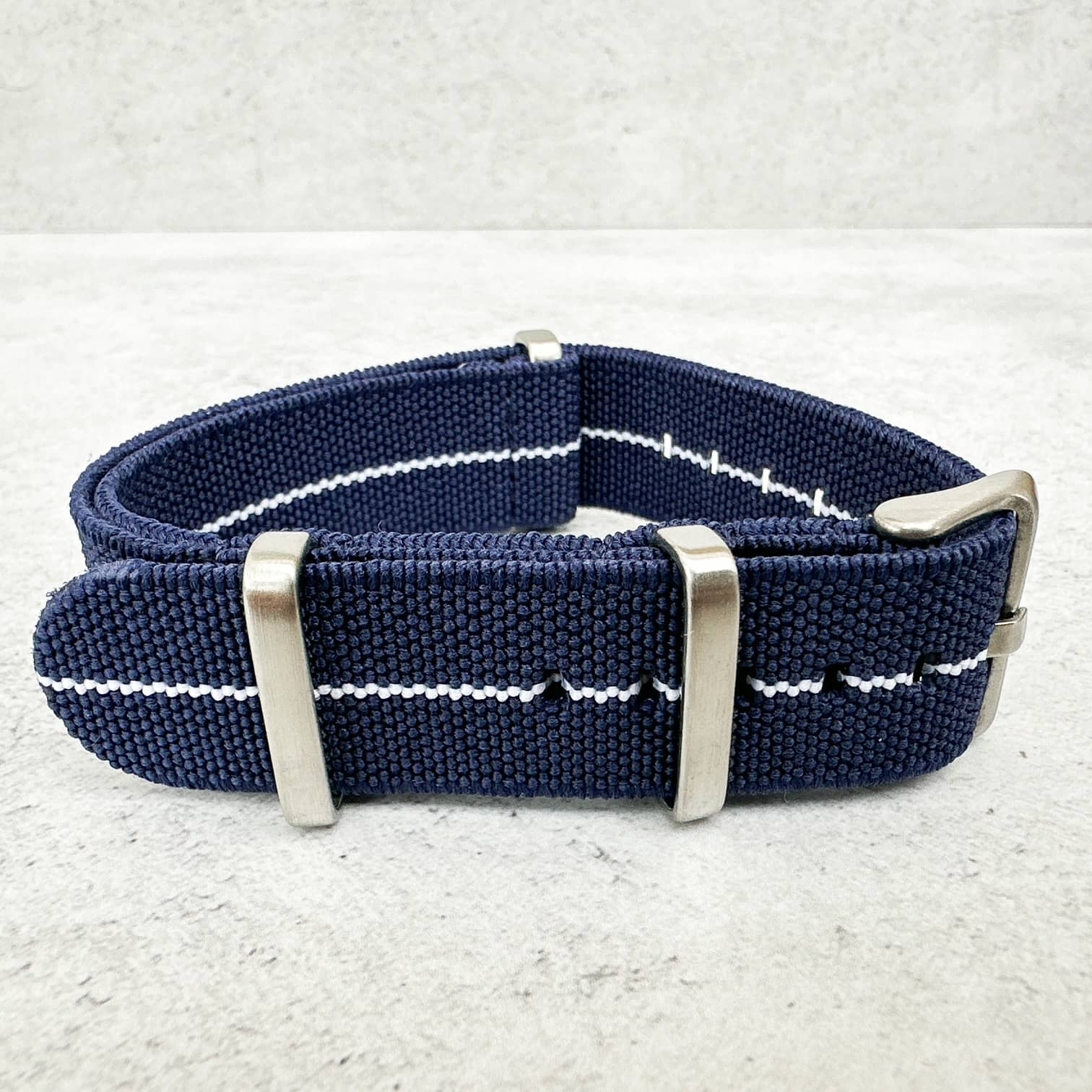 Elastic NATO Watch Strap Blue White 2