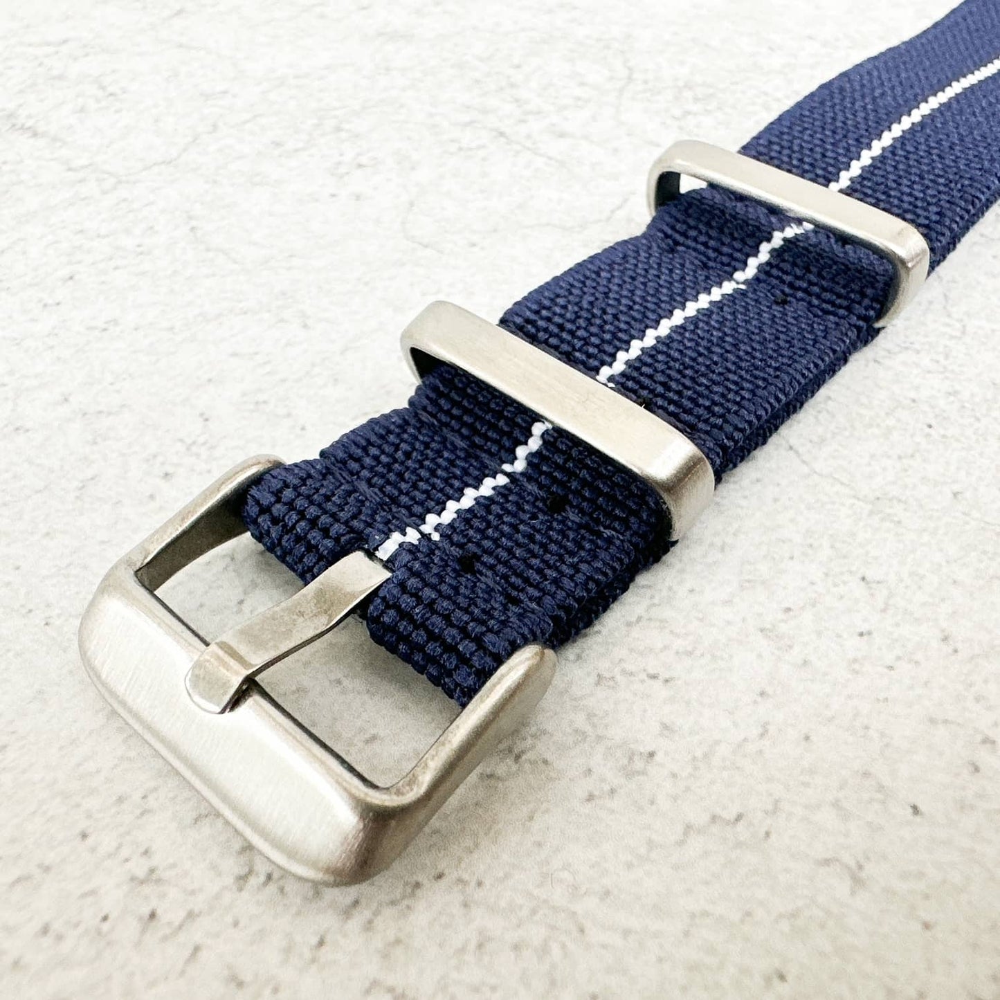Elastic NATO Watch Strap Blue White 3