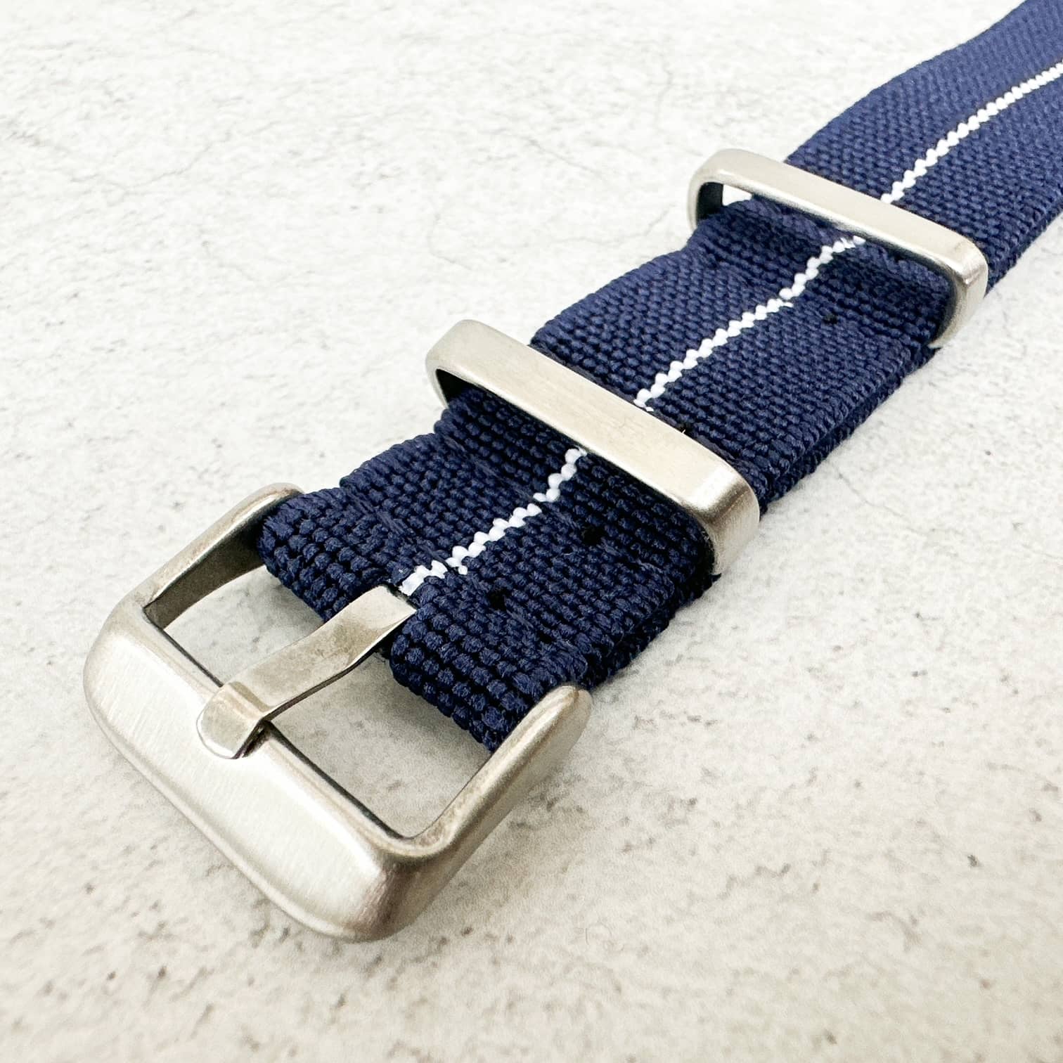 Elastic NATO Watch Strap Blue White 3