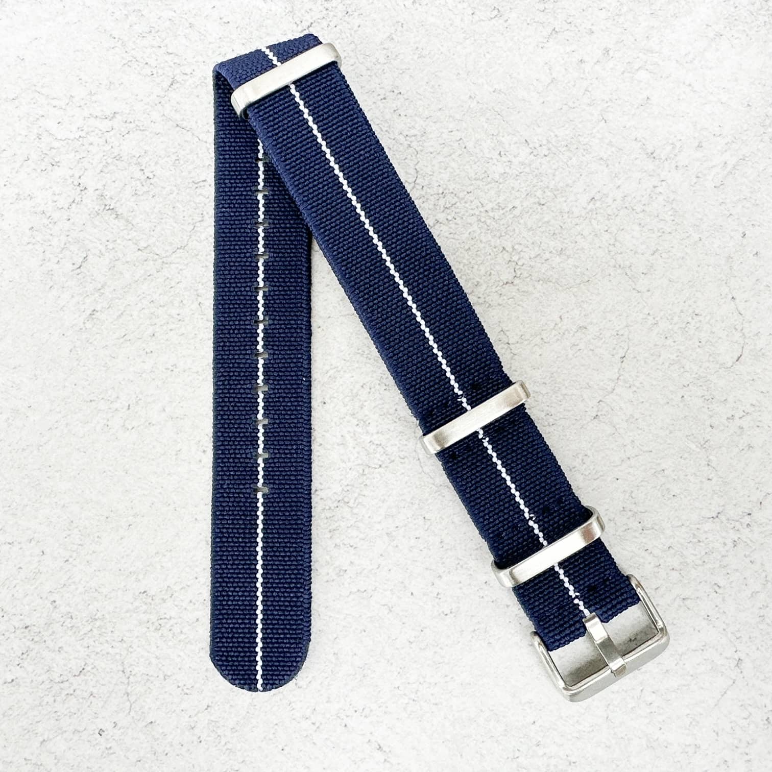 Elastic NATO Watch Strap Blue White 4