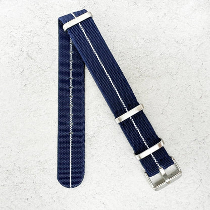 Elastic NATO Watch Strap Blue White 4