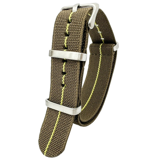 Elastic NATO Watch Strap Green Yellow 1