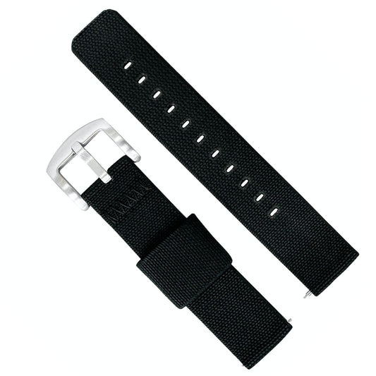 Elastic Nylon Quick Release Watch Strap Black 1