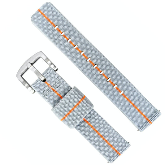 Elastic Nylon Quick Release Watch Strap Grey Orange 1
