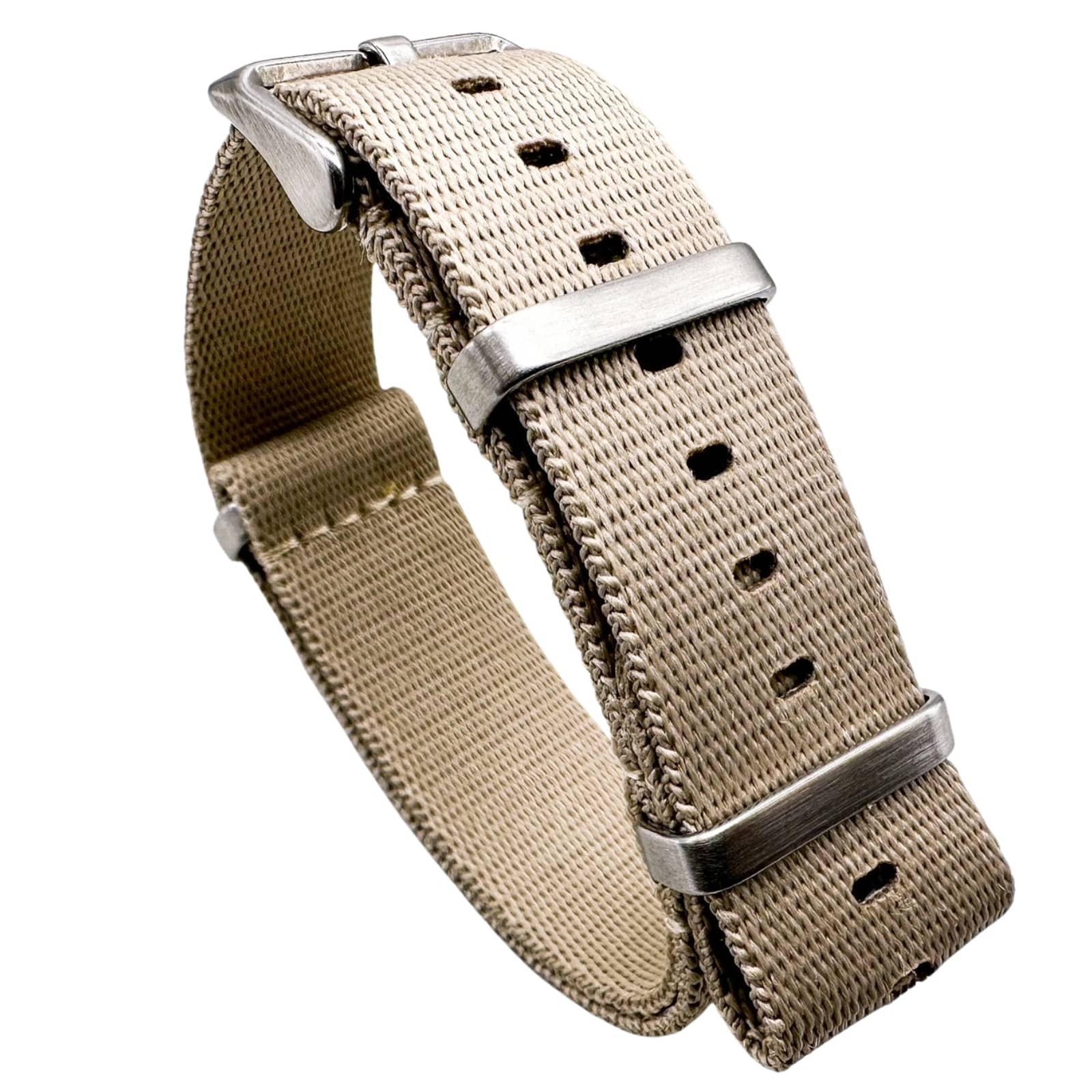 Herringbone NATO Watch Strap Beige 1