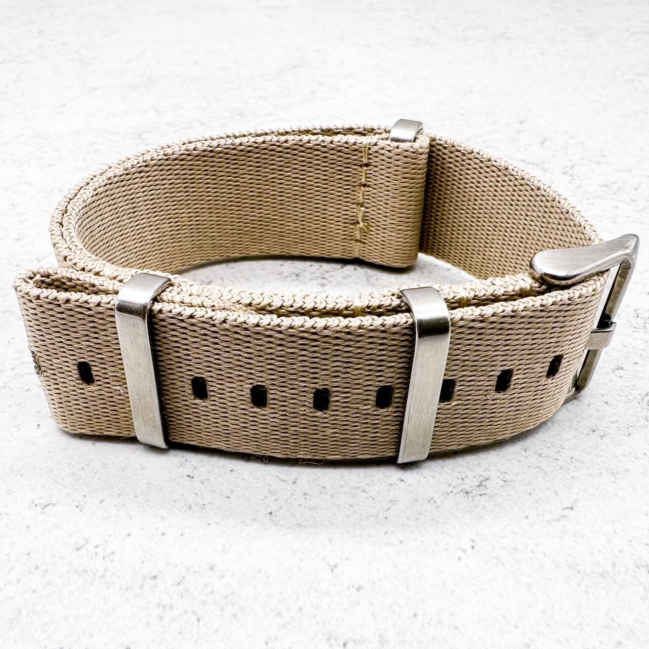 Herringbone NATO Watch Strap Beige 2