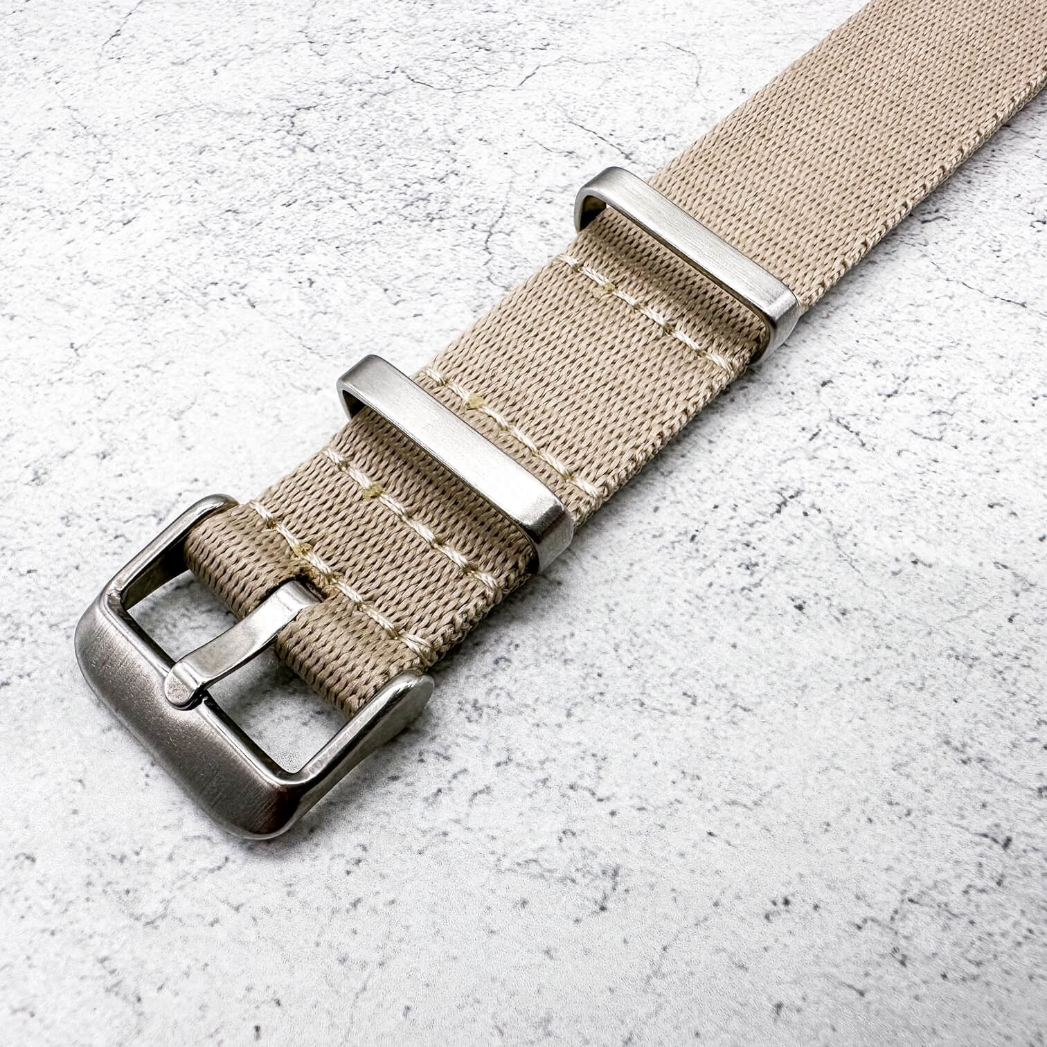 Herringbone NATO Watch Strap Beige 3
