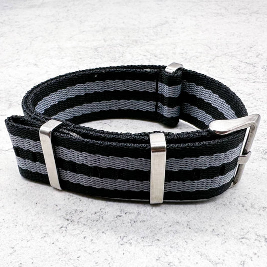 Herringbone NATO Watch Strap Black Grey Bond Spectre 2