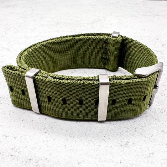 Herringbone NATO Watch Strap Green 2