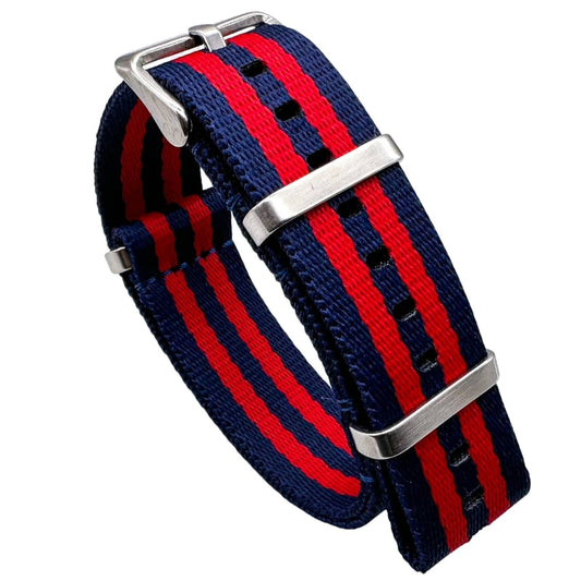 Herringbone NATO Watch Strap Navy Blue Red 1