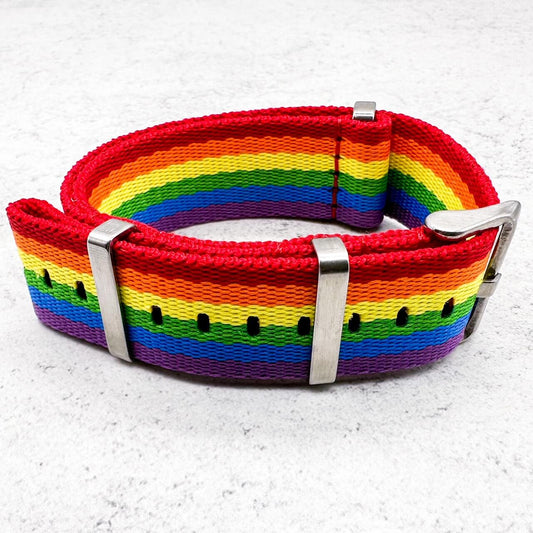 Herringbone NATO Watch Strap Rainbow 2