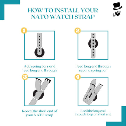 NATO G10 Military Nylon Watch Strap | BLACK | 16 18 20 22 mm