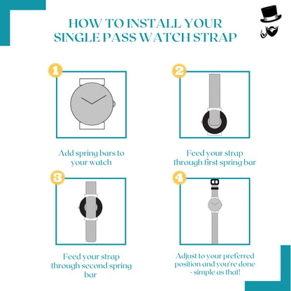 Twill Woven Nylon Single Pass Watch Strap | BEIGE | 20 22 mm