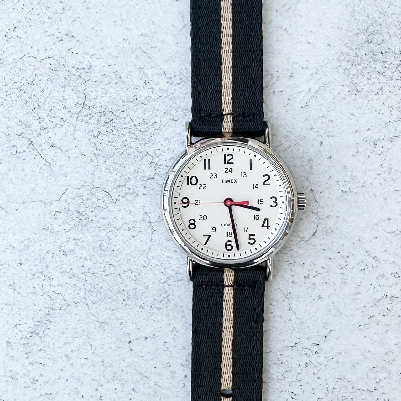 Military Style Two Piece Quick Release Watch Strap Black Beige 7