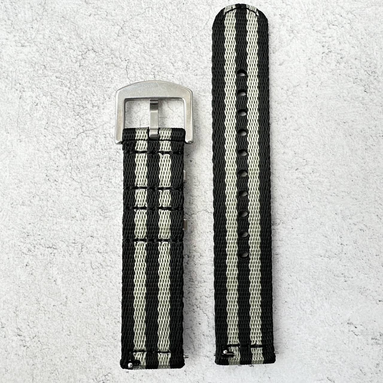 Military Style Quick Release Watch Strap Black Grey Bond Spectre 3