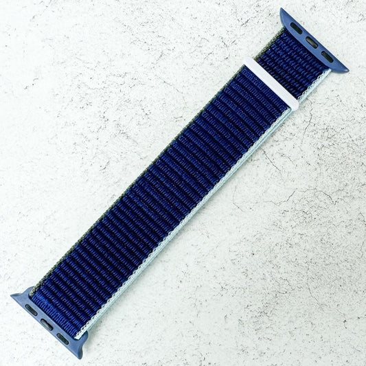 Nylon Sport Apple Watch Strap In Abyss Blue 1