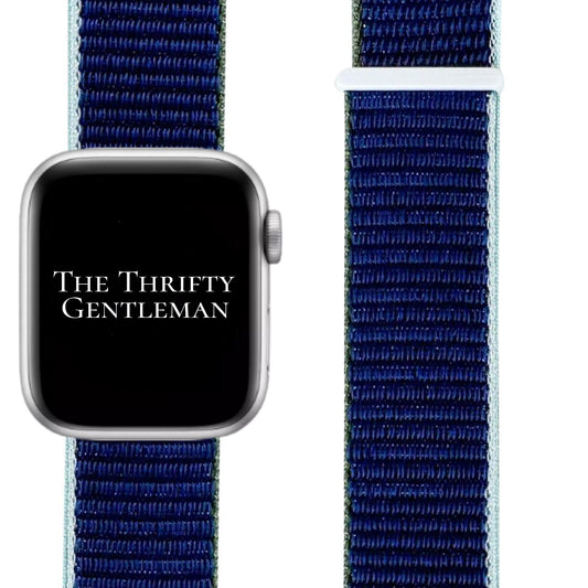 Nylon Sport Apple Watch Strap In Abyss Blue From The Thrifty Gentleman
