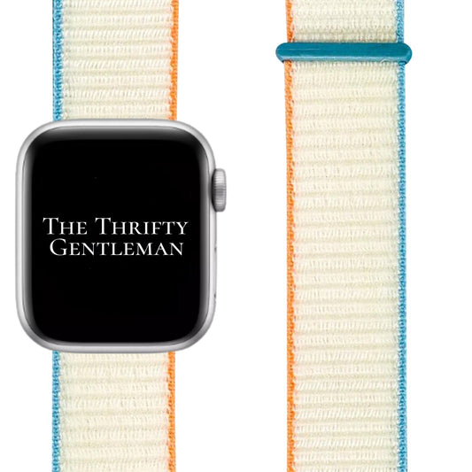 Nylon Sport Apple Watch Strap In Cream From The Thrifty Gentleman