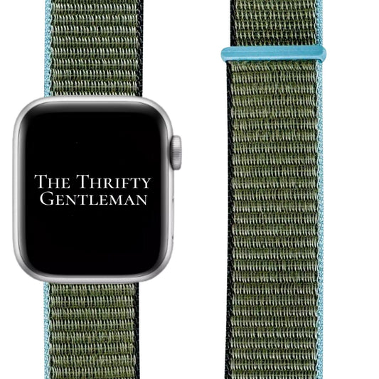 Nylon Sport Apple Watch Strap In Inverness Green From The Thrifty Gentleman