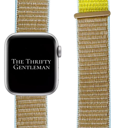 Nylon Sport Apple Watch Strap In Khaki Yellow From The Thrifty Gentleman