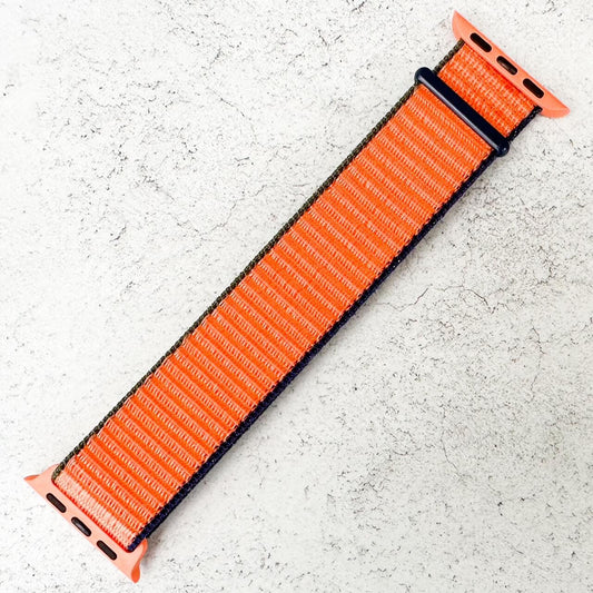 Nylon Sport Apple Watch Strap In Kumquat Orange 1
