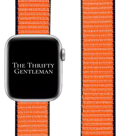 Nylon Sport Apple Watch Strap In Kumquat Orange From The Thrifty Gentleman