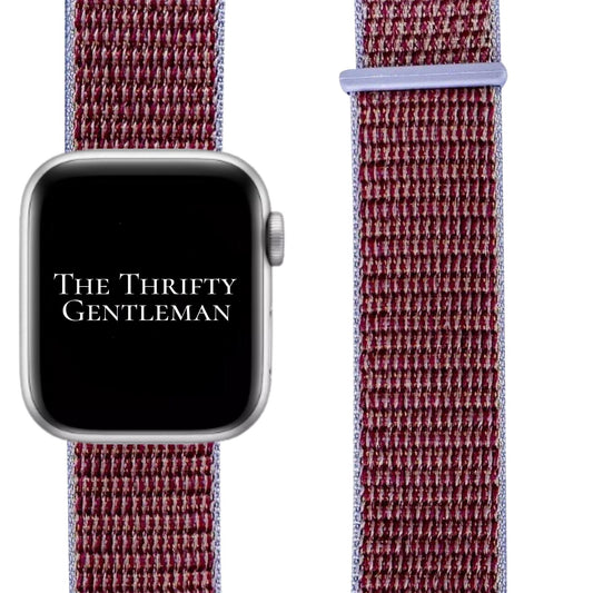 Nylon Sport Apple Watch Strap In Lilac From The Thrifty Gentleman