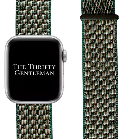 Nylon Sport Apple Watch Strap In Neptune Green From The Thrifty Gentleman