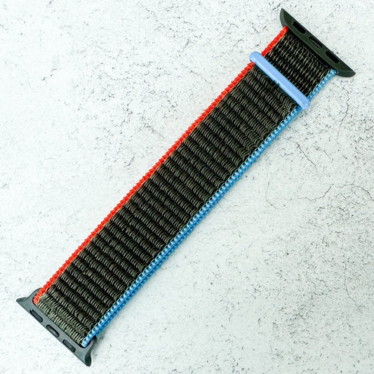 Nylon Sport Apple Watch Strap In Olive Green 1