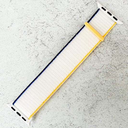 Nylon Sport Apple Watch Strap In Sea Salt White 1